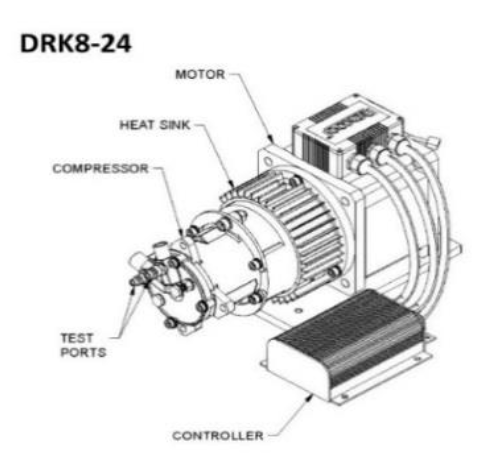 Rencool DRK8-24 Electric Compressor Drive dimensional drawing