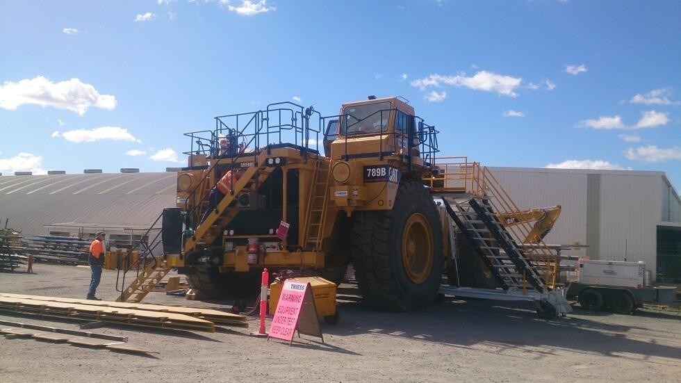 Caterpillar haul truck at a Rencool installation site.